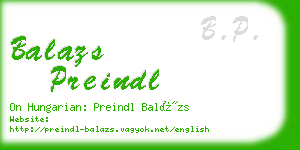 balazs preindl business card